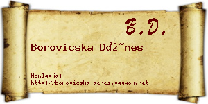 Borovicska Dénes névjegykártya